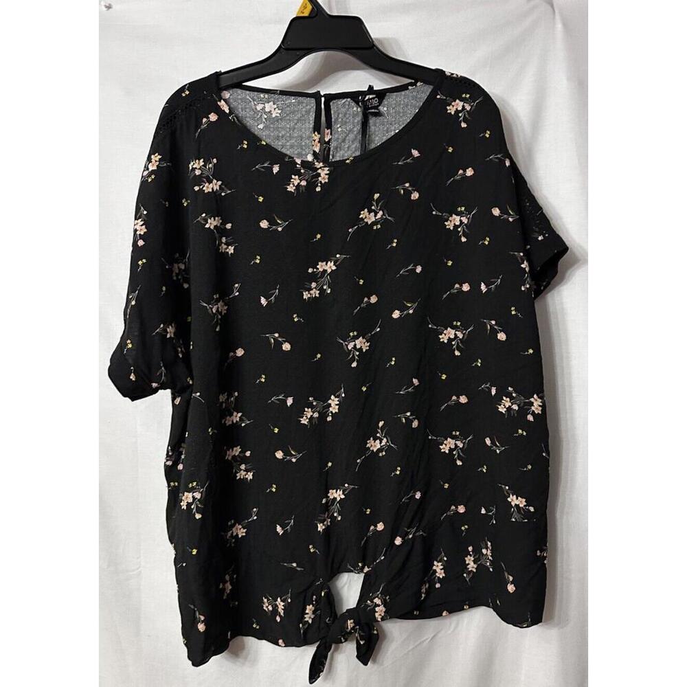 NWT Buffalo David Bitton Womens Short Sleeve Floral Top Blouse Shirt Size 2XL